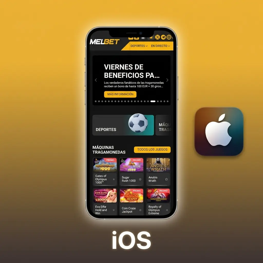 App de Melbet para iOS en iPhone e iPad disponible en App Store para apostar y jugar casino